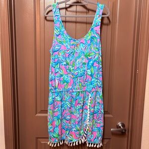 Lilly Pulitzer Jarrett Romper - Pelican Pink Off The Scales - Size XL
